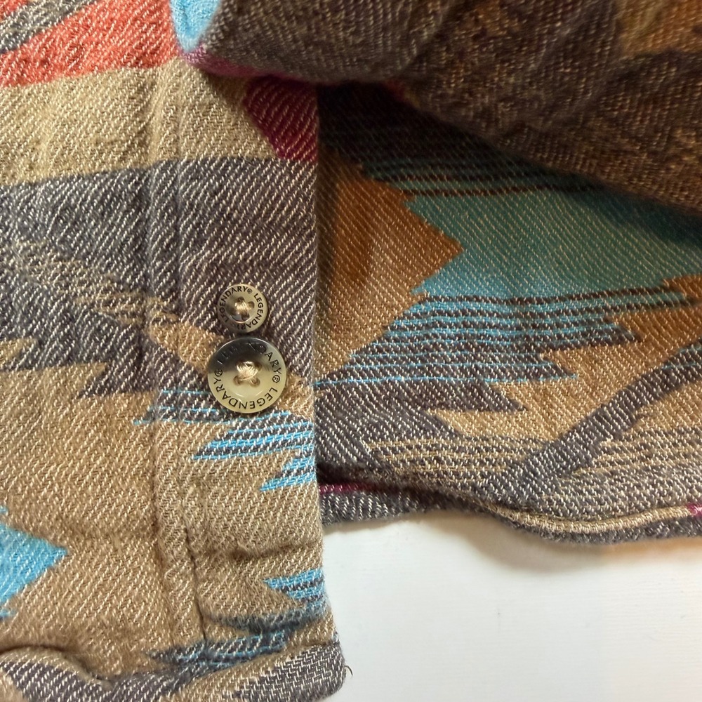 Legendary Whitetails Mens 4XL Southwestern Flannel Shirt Elbow Patches Aztec - Picture 9 of 9